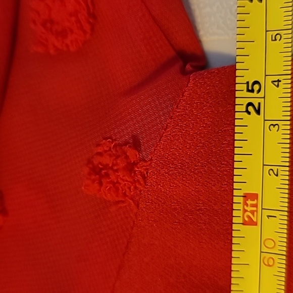 GiGiO plus XL womens red blouse shear large flutter sleeve back keyhole - Picture 7 of 13